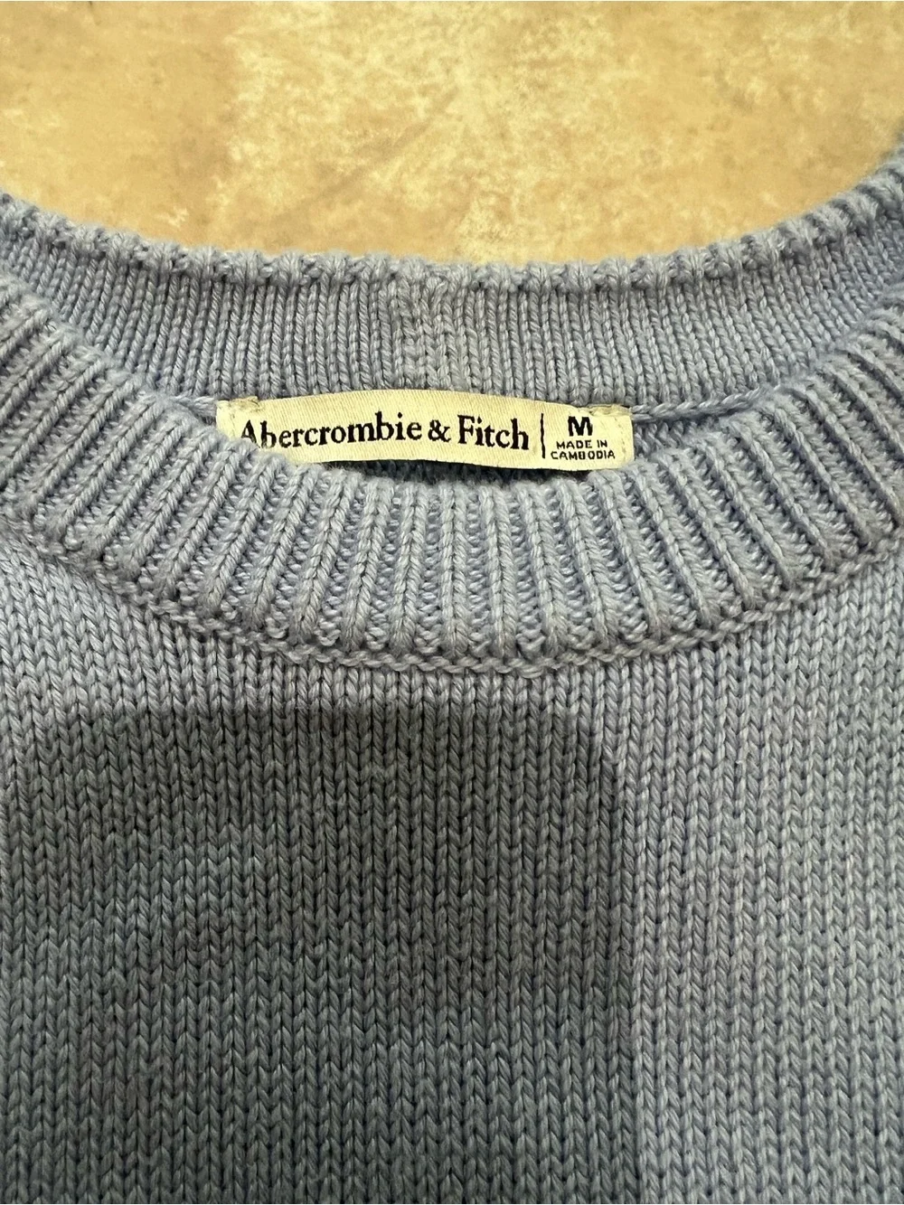 Abercrombie & Fitch Light Blue Ribbed Crewneck Sweater - Picture 3 of 3